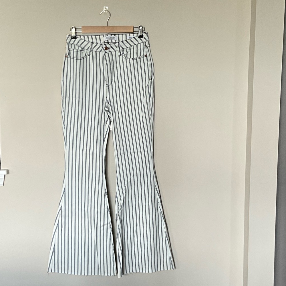 Judy Blue Navy and White Striped Flare Jeans